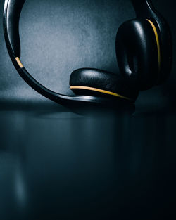 High angle view of black coffee on table