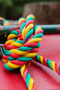 Close-up of rope tied