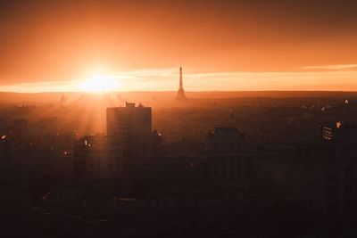 Scenic view of paris during sunset