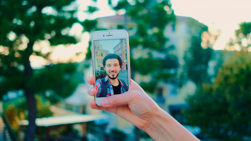 Man using mobile phone