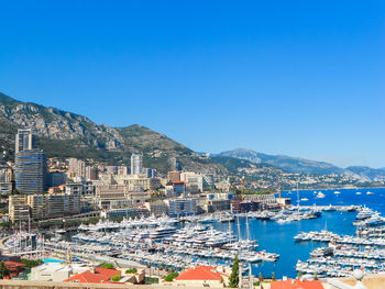 Monaco monte carlo city landscape with sea background 