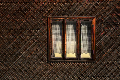 Low angle view of window in building