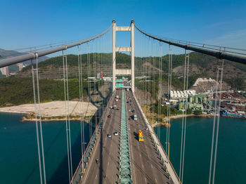 Low angle view of bridge against clear sky