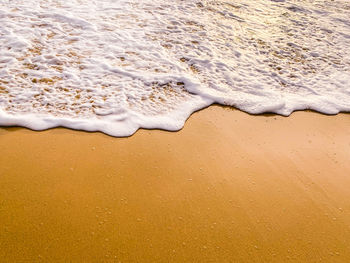 High angle view of sand on beach