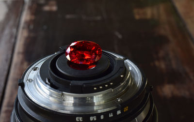 High angle view of electric lamp