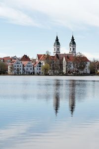 Reflection of buildings in water