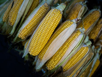 Close-up of corns for sale at market stall