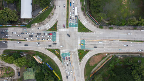 High angle view of traffic on road