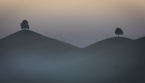 Silhouette mountain against sky during sunset