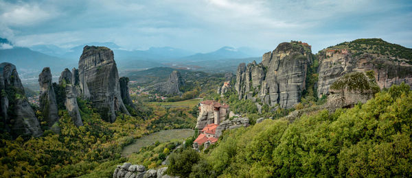 Scenic view of mountains against sky