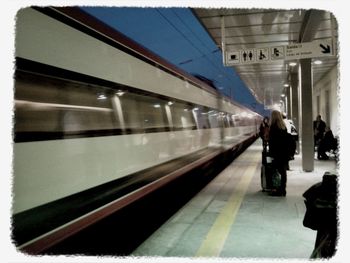 Train at railroad station platform