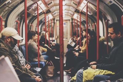 People traveling in train