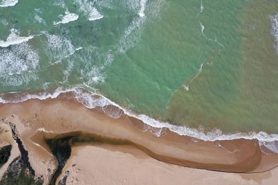 High angle view of beach