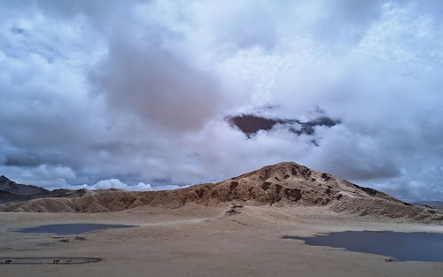 Scenic view of arid landscape against sky