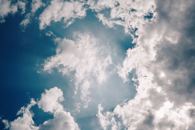 Low angle view of clouds in sky