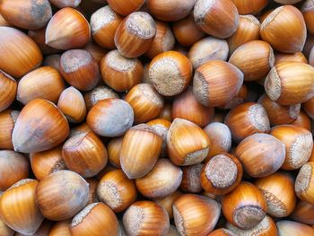 Full frame shot of hazelnuts for sale at market