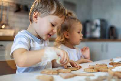 Cute girl preparing food at home