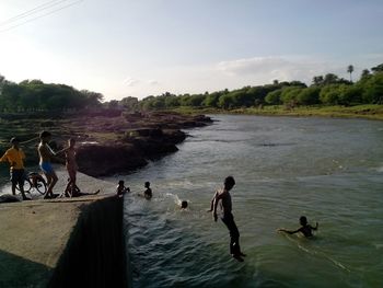 People enjoying in water