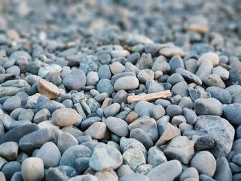 Full frame shot of pebbles on beach