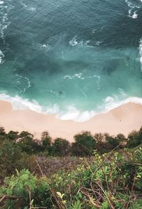 High angle view of sea shore