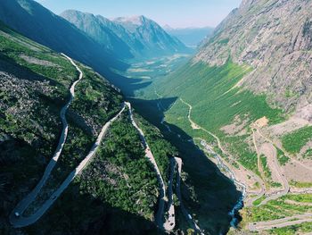 High angle view of mountain road