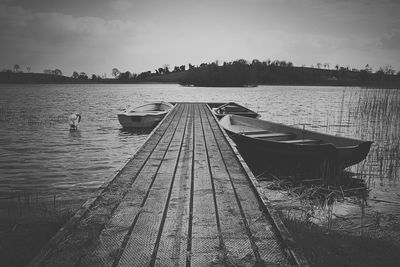 View of boats in water