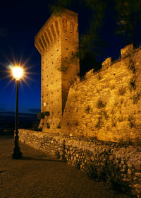 Illuminated built structure at night