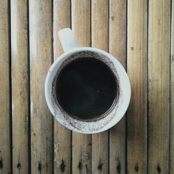 Directly above shot of coffee on table