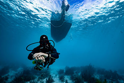 Man swimming in sea