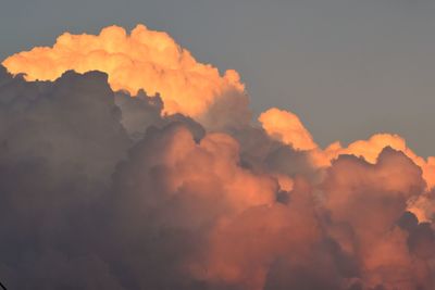 Low angle view of orange sky