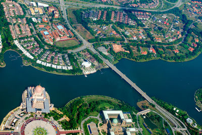 Overhead city view. aerial cityscape of malaysia.