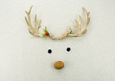 Directly above shot of cake against white background