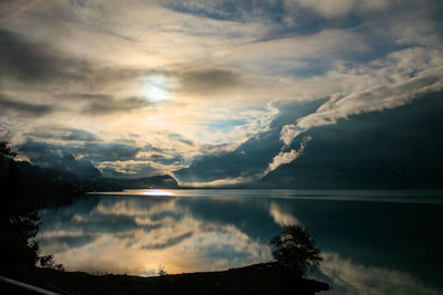 Reflection of clouds in sky