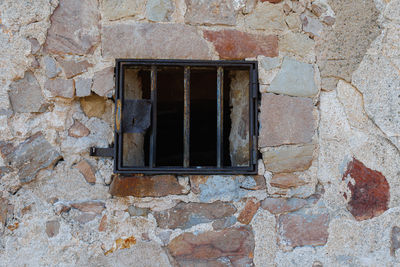 Closed door of old building