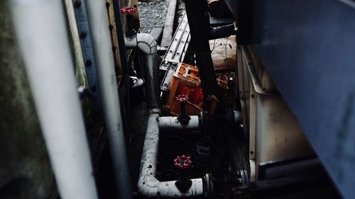 High angle view of machinery