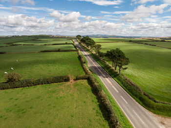 Scenic view of land against sky