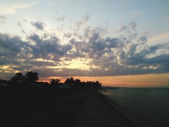 Scenic view of sunset over sea