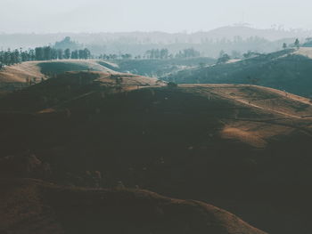 High angle view of mountain against sky