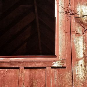 Closed door of building