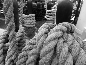 Close-up of rope tied up outdoors