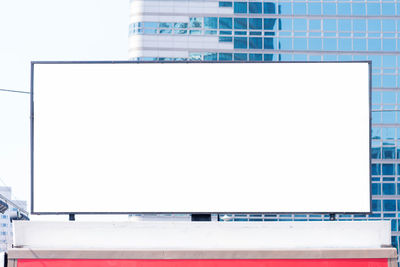 Blank billboard in city