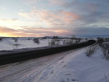 Stunning sunrise over a frozen icelandic landscape