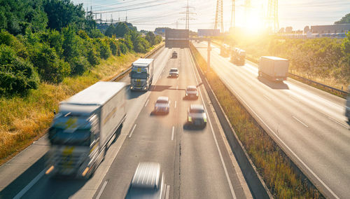 High angle view of traffic on road