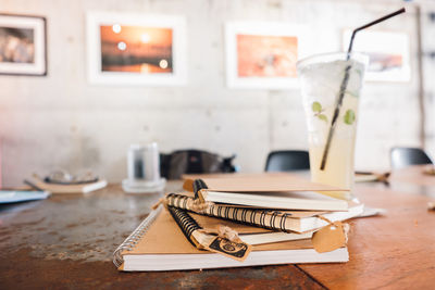 Close-up of open book on table