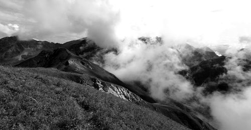 Scenic view of mountains against sky