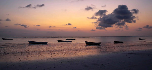 Scenic view of sunset over sea