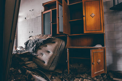 Interior of abandoned house