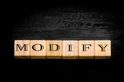 Close-up of text on black background