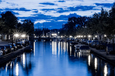 City lit up at night