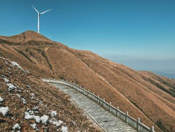 Scenic view of mountains against clear sky